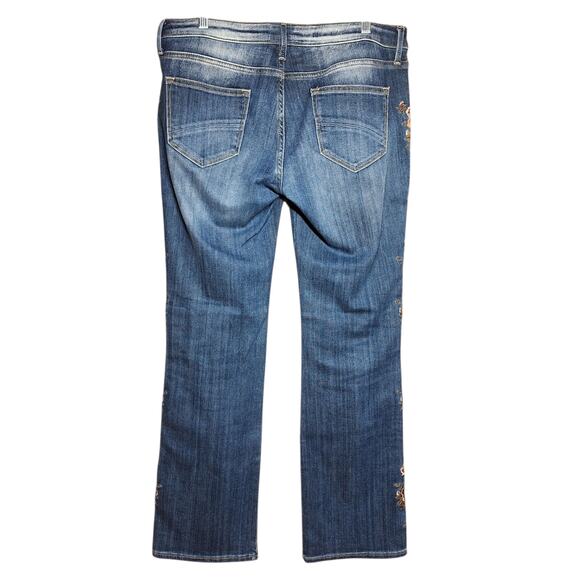 Driftwood classic fit floral Embroidered Kelly jeans bootcut boho midrise 31 - Picture 2 of 6